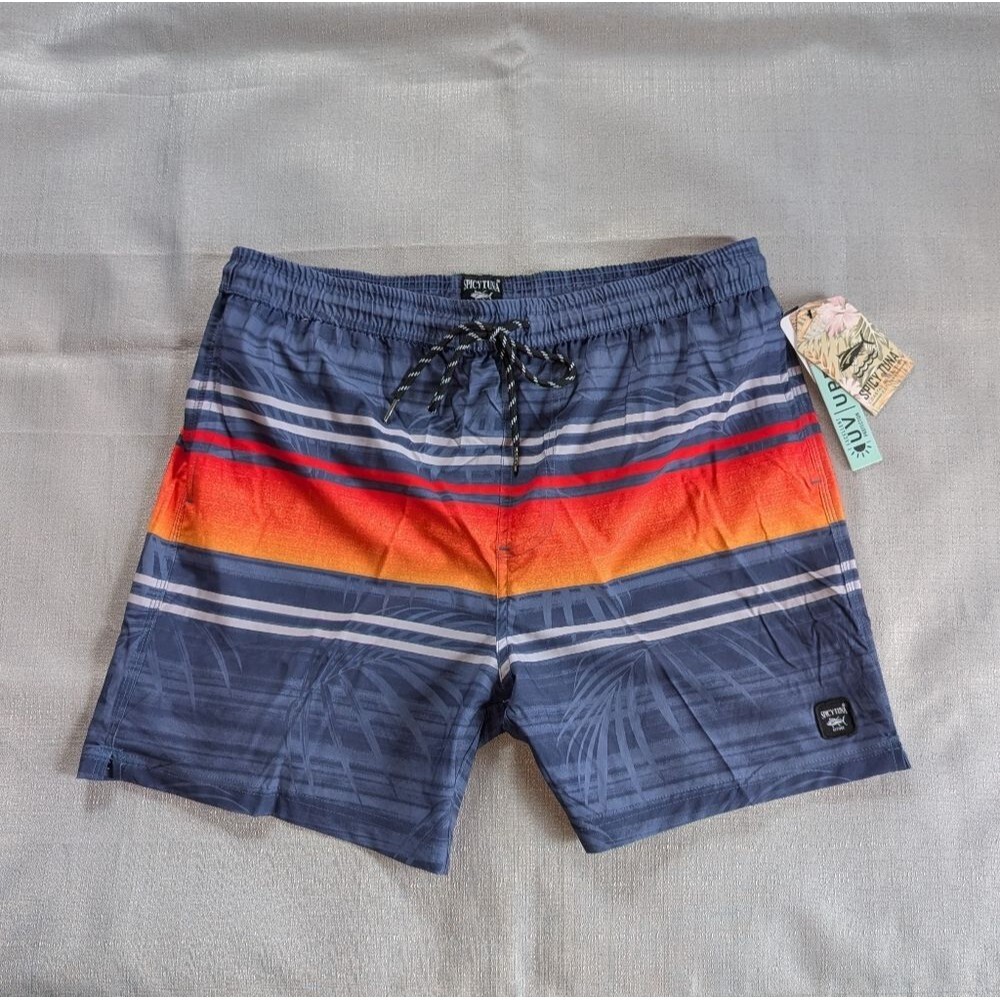 Spicy Tuna Tropic Print Mesh Lined Swim Shorts Men's Size XL NEW!